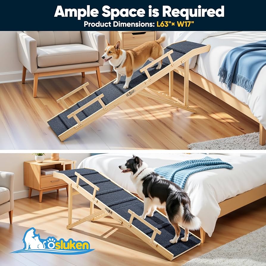 Amazon.com : Dog Ramp for Bed with Rails, Foldable Pet Ramp